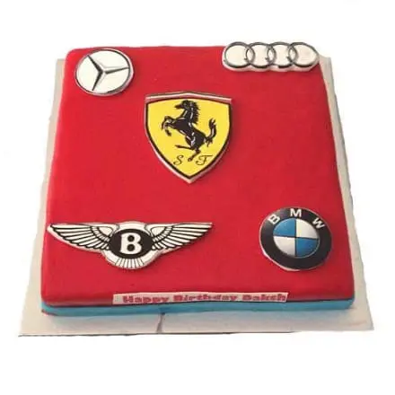 Fresh Cream Cake with Racing Car Toppers - Happie Returns