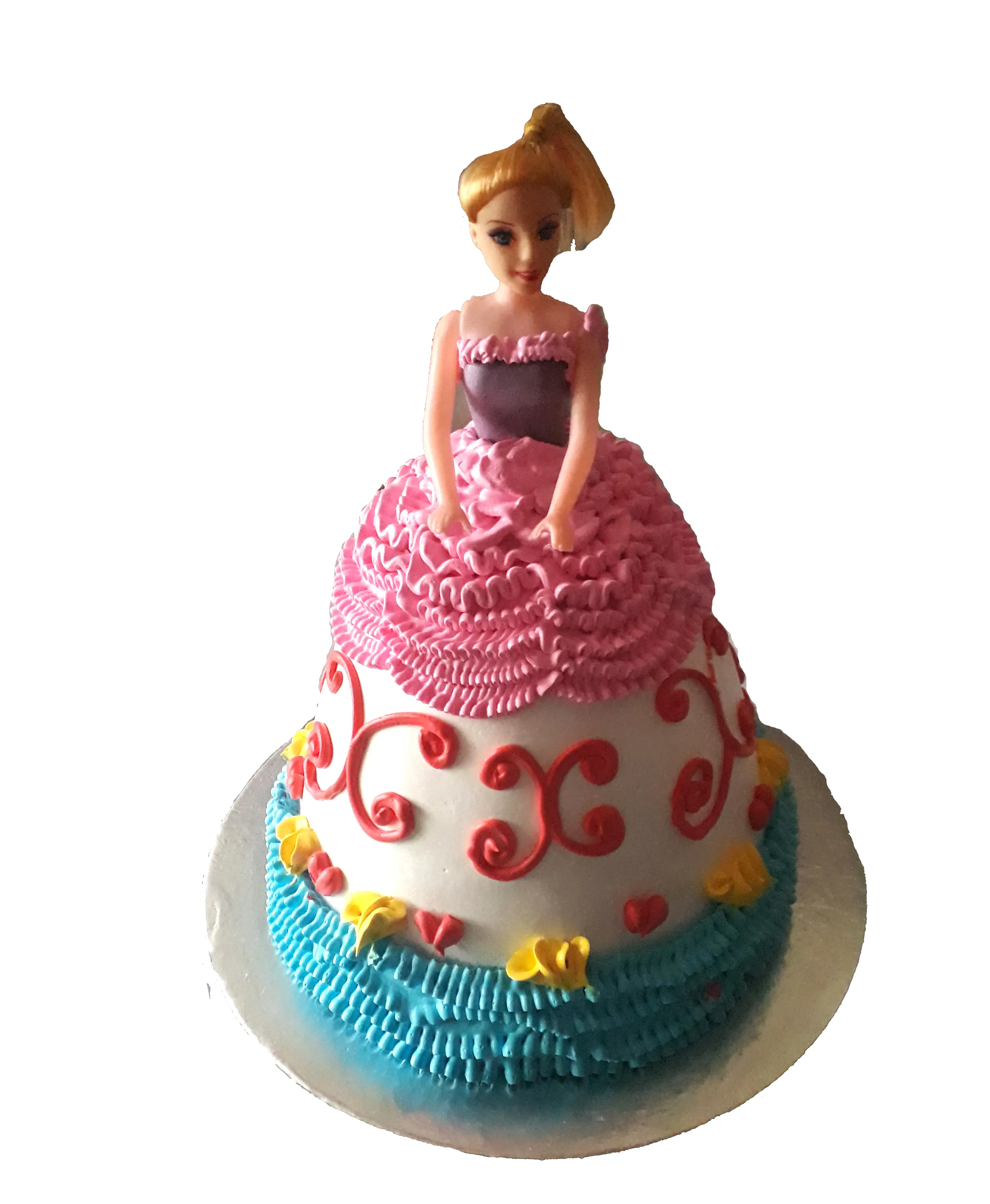 Blue Fondant Barbie Cake Online | Fondant Barbie Cake Online | Tfcakes