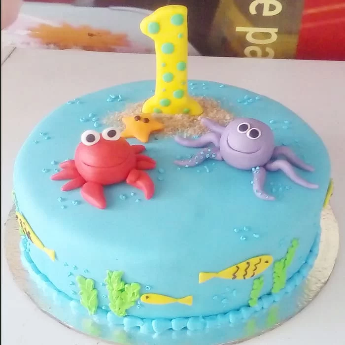 Under the Sea Cake + Sea Animals Topper | Delcie's Desserts and Cakes