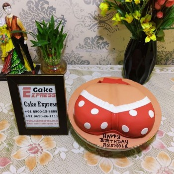 Red Polka Bra Theme Adult Cake