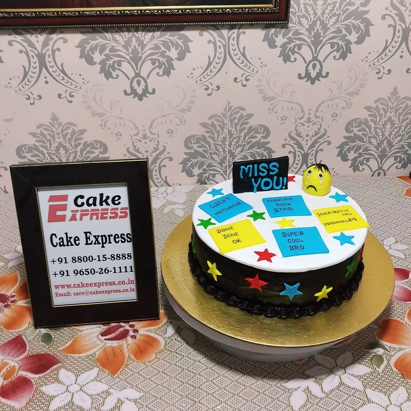 Farewell Theme Cake | Sad Emogi Cake | We will Miss you Cake  #farewell_party - YouTube