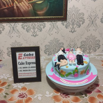 Happy Family Theme Fondant Cake