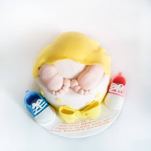 Baby Shower Special Fondant Cake Delivery in Delhi