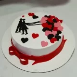 1st Anniversary cake which eas ordered by a lady that was abroad as a  surprise for her husband… | 1st anniversary cake, Birthday cake with  flowers, Anniversary cake