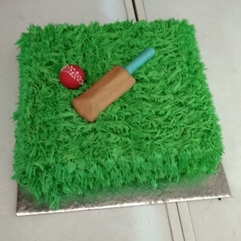 Cricket Theme Cream Cake