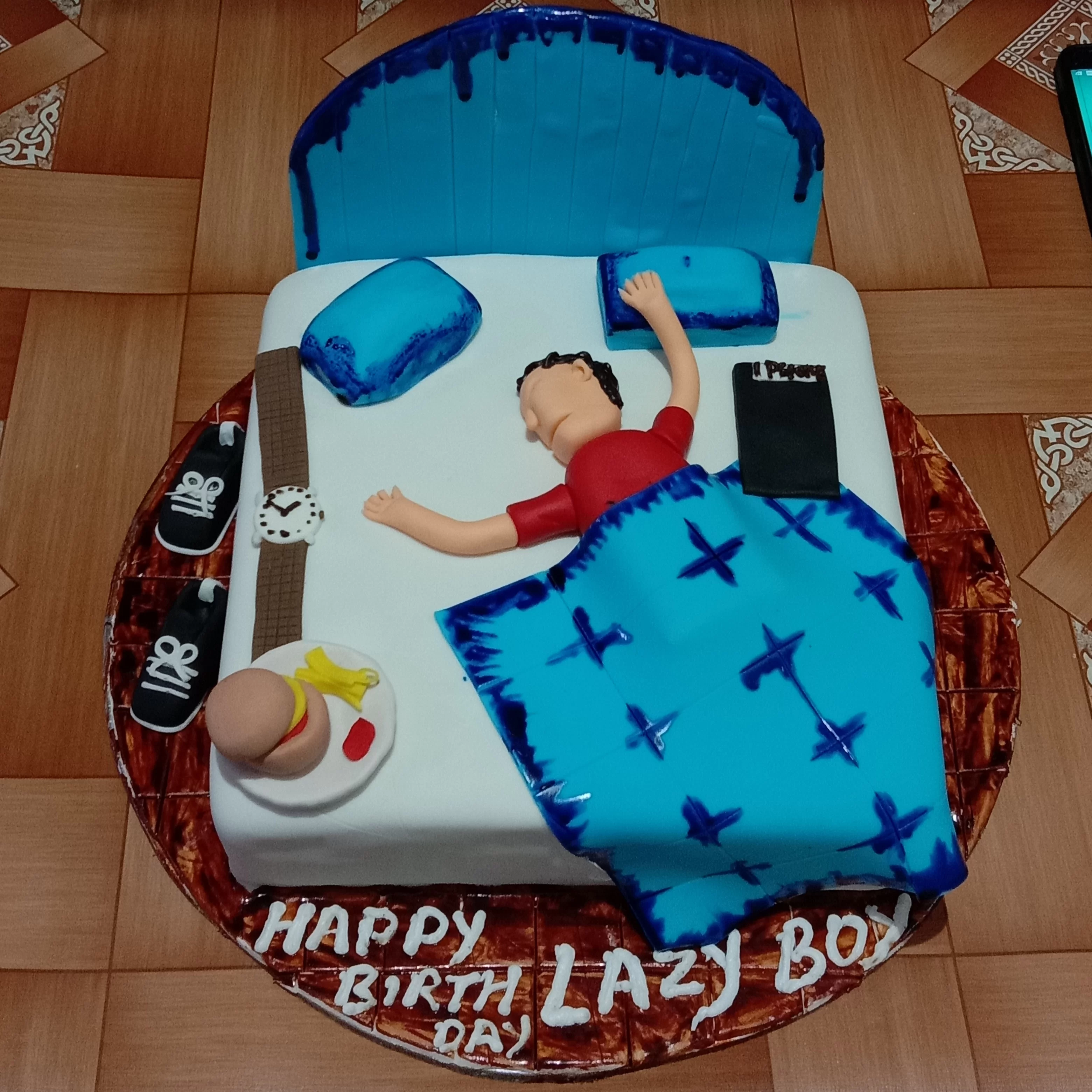 Lazy Girl Themed Cake In ₹2,899.00 And Get Delivery In Delhi NCR » From Theme  Cake Store