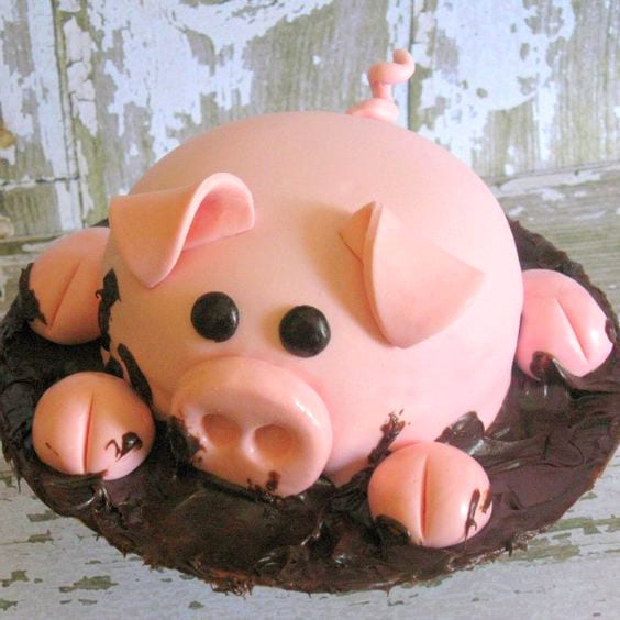 Chocolate Pig Cake - The Gluten Free Greek