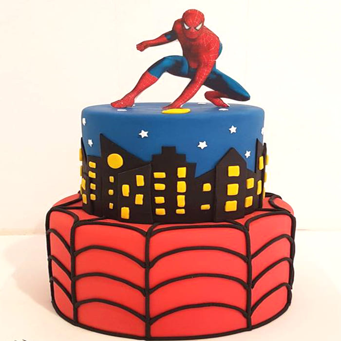 Spiderman icing image M&M Chocolate Cake – BakeAvenue