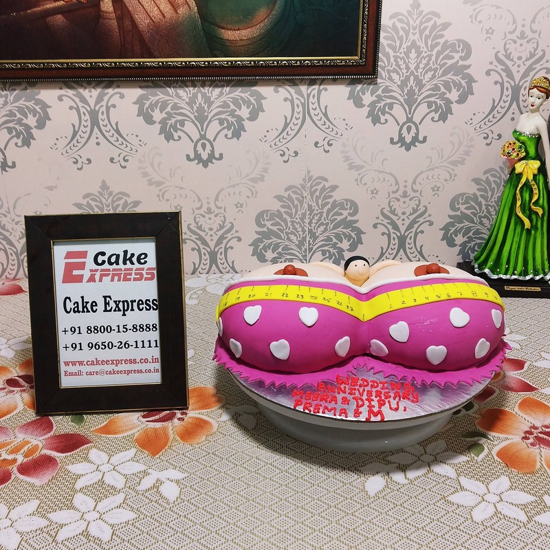 Nip Slips Red Bra Fondant Cake – Cake Express India