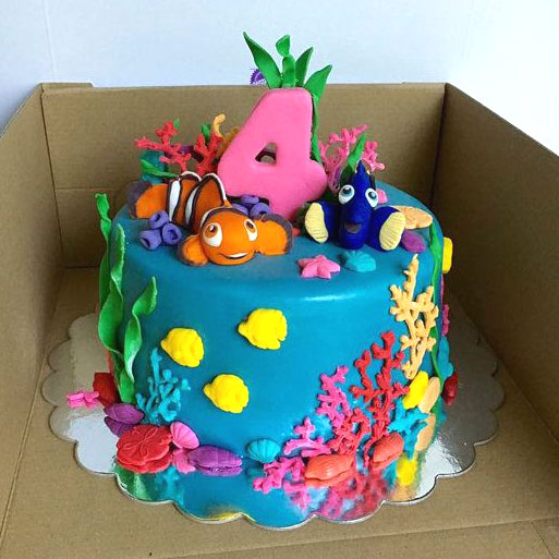 Finding Nemo, Dory and Squirt the turtle themed cake!