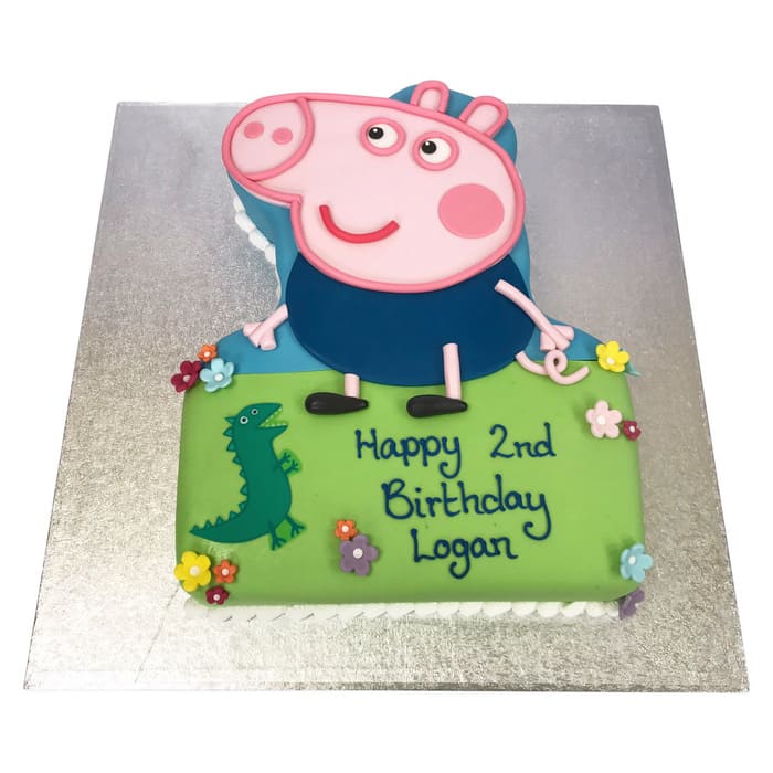 Peppa Pig Green Dinosaur and George Edible Cake Topper Image ABPID0566 – A  Birthday Place